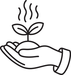 Hand Holding Sprout Vector Illustration Symbolizing Growth and Environmental Protection