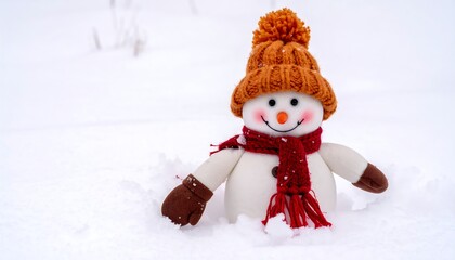 Snowman in snow