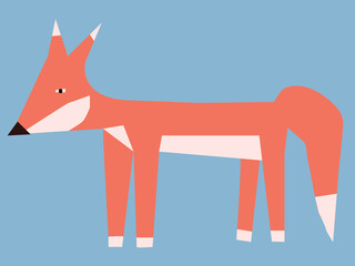 Red cartoon fox. Vector illustration 
