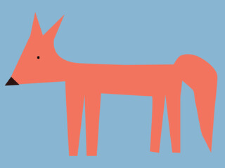 Red cartoon fox. Vector illustration 
