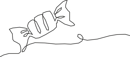Taffy Twist continuous one line drawing minimalism design. Continue one line draw candy on white background vector illustration. 