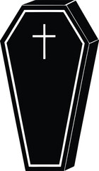 Obraz premium black silhouette coffin lid on white background.eps