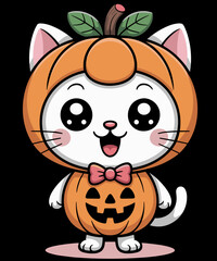 Cute Cat in Peach Costume  Funny Fruit Cat