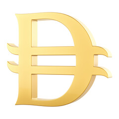 Obraz premium Golden dirham, currency symbol. 3D rendering