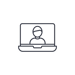 video call icon. linear style sign for mobile concept and web design. Vector icon. Symbol, logo illustration. Vector graphics