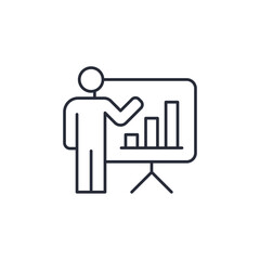 presentation icon. linear style sign for mobile concept and web design. Vector icon. Symbol, logo illustration. Vector graphics