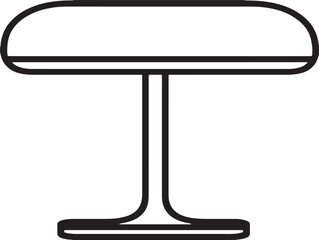 Elegant side lamp on table in line art