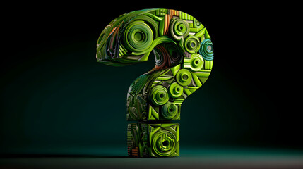 Abstract green question mark design for business and creative concept idea