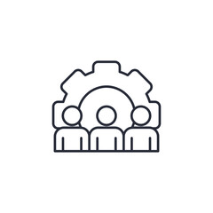 teamwork icon. linear style sign for mobile concept and web design. Vector icon. Symbol, logo illustration. Vector graphics