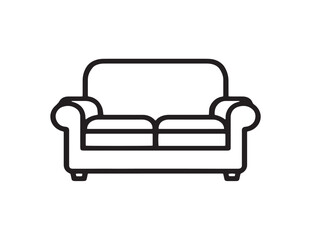 Flat outlined sofa slipcover drawing in 2D vector