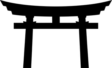 Torii Gate Black Silhouette Icon