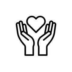 Fototapeta premium Hands holding heart icon love care