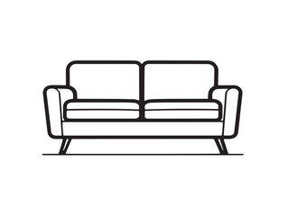 Clean vector drawing of modern seating sofa