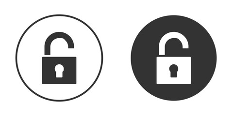 Unlock icon vector design and illustration, graphic design.