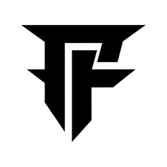 F Letter Logo in Futuristic Typography with Tech Style silhouette Art Vector illustration
