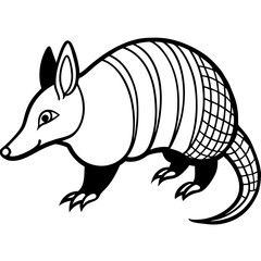 Armadillo silhouette isolated on white background