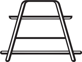 Flat standing rack shelf icon in clean format  