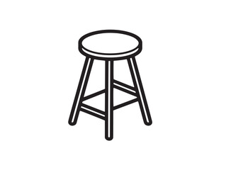 Simple stool icon in modern 2D vector drawing  