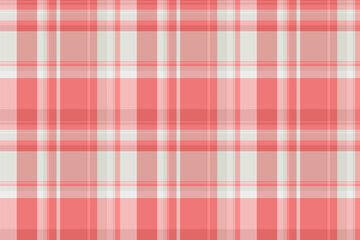 Golf plaid tartan texture, border background fabric check. Merry christmas vector pattern textile seamless in light and red colors.