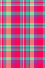 Shirt textile tartan check, scratched seamless plaid background. Real vector texture pattern fabric in pink and pastel colors.