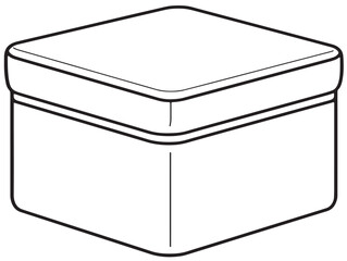 Minimal ottoman box icon with elegant vector lines  