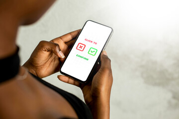 Smartphone Confirmation Accepting or Rejecting a Request