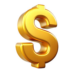 Obraz premium Golden dollar sign isolated on transparent background