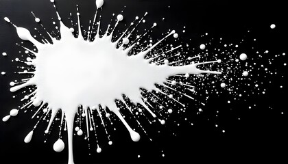 Obraz premium Dynamic White Paint Splash on Black Background Creating Abstract Visual Art