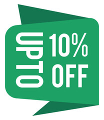 store sale banner, get up to 10 percent discount, commercial offer icon