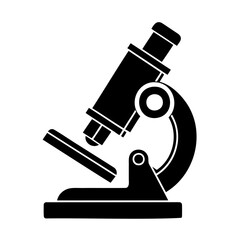 A Detailed Scientific Microscope Silhouette for Laboratory Research and Education