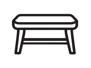 Modern cushion bench illustration in 2D vector format