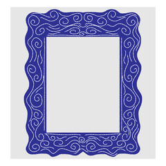 Hand-drawn decorative frame in doodle sketch style. Vector illustration with wavy lines and swirls. Perfect for cards, invitations, posters, or photo decoration.