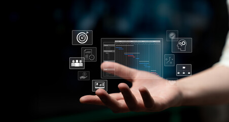 Project management dashboard showing timeline, tasks, milestones, and workflows for planning, tracking, and executing successful business or team projects Latch