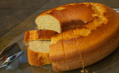 
Hearty breakfast served with cakes, pies, jams, pastries, cheese, ham, coffee, milk, cheese bread and much more