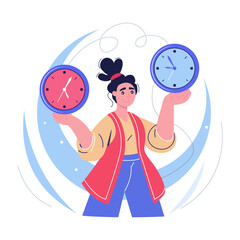A flat style illustration representing time optimization