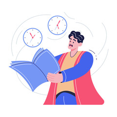 A flat style illustration depicting time pressure