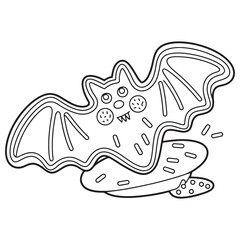 Cute Halloween Bat with Wings Out – Friendly and Funny Spooky Cartoon Coloring Page for Kids