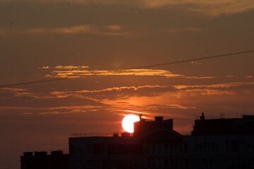 Fototapeta premium sunset over the city