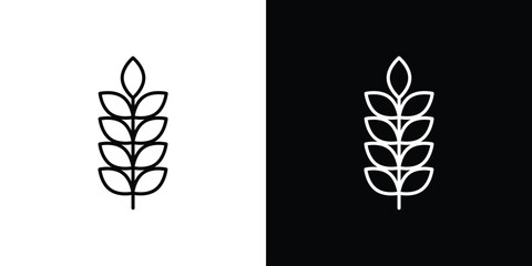 Wheat icon. Thin line customizable illustration.