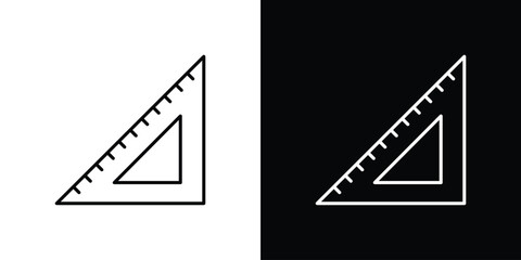 Triangle ruler icon. Thin line customizable illustration.