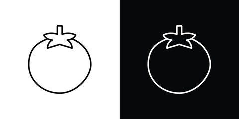 Tomato icon. Thin line customizable illustration.