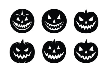 Scary Jack o' Lantern Vector Illustration on White Background
