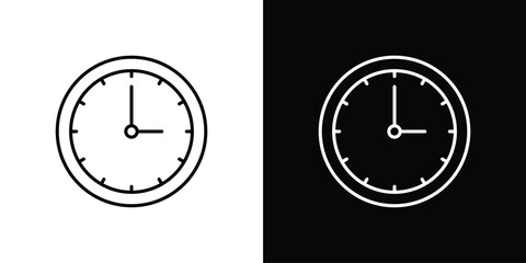 Time clock icon. Thin line customizable illustration.