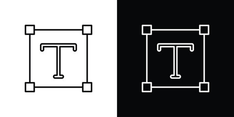 Text icon. Thin line customizable illustration.