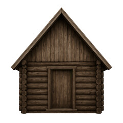 Rustic Wooden Cabin with Traditional Log Construction and Vertical Siding Under a Gable Roof