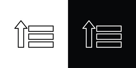 Sort amount up icon. Thin line customizable illustration.