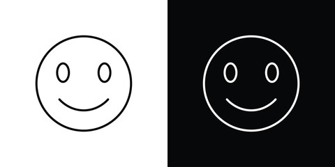 Smile icon. Thin line customizable illustration.