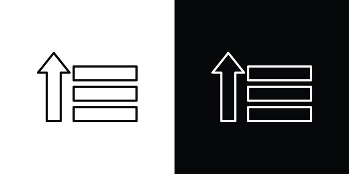 Sort amount up icon. Thin line customizable illustration.