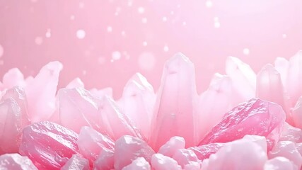 Delicate pink crystals shimmer with soft light, creating a magical, ethereal atmosphere of wonder and beauty. - Powered by Adobe