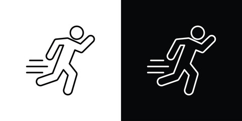 Running icon. Thin line customizable illustration.